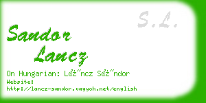 sandor lancz business card